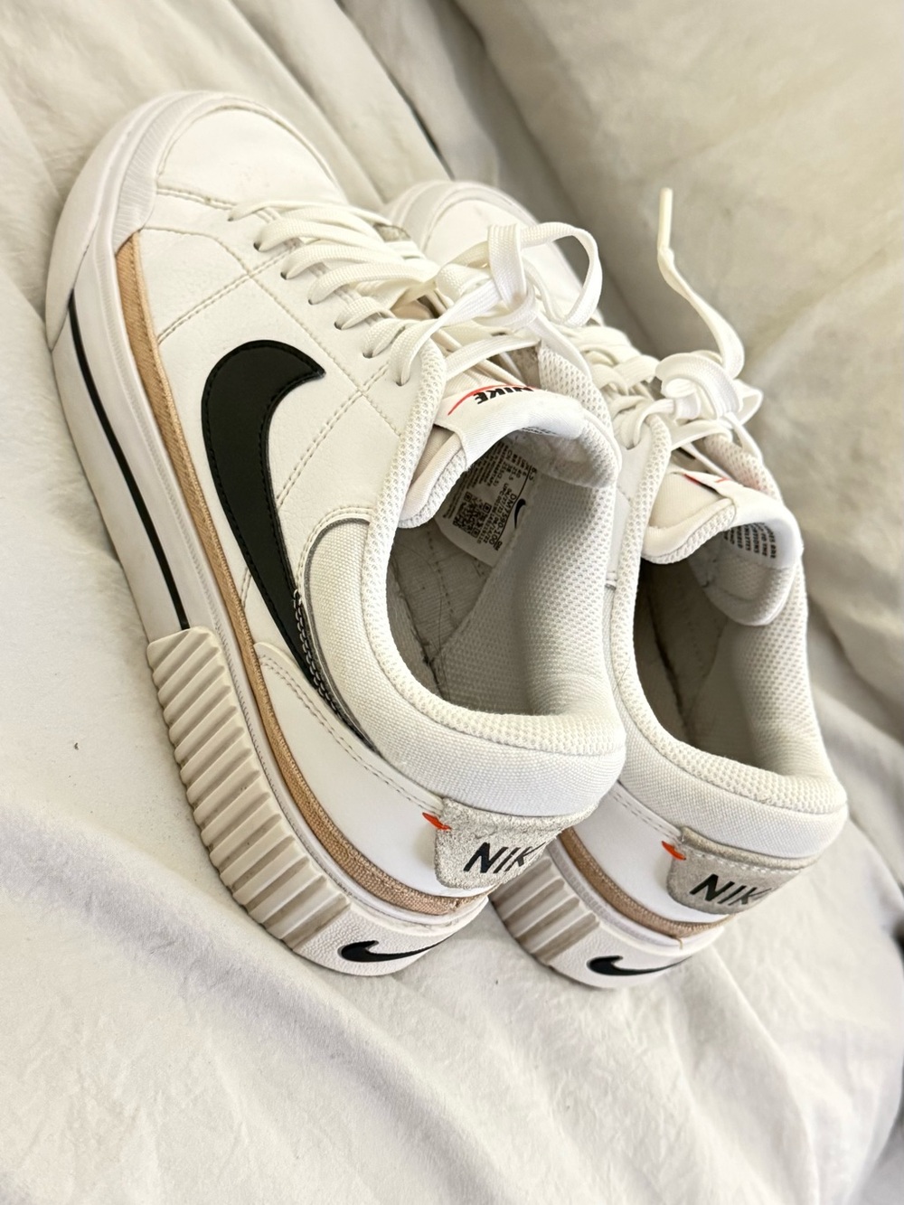 Nike Court Legacy Lift White Black Women Casual Platform Shoes Size 8.5 - Picture 4 of 8